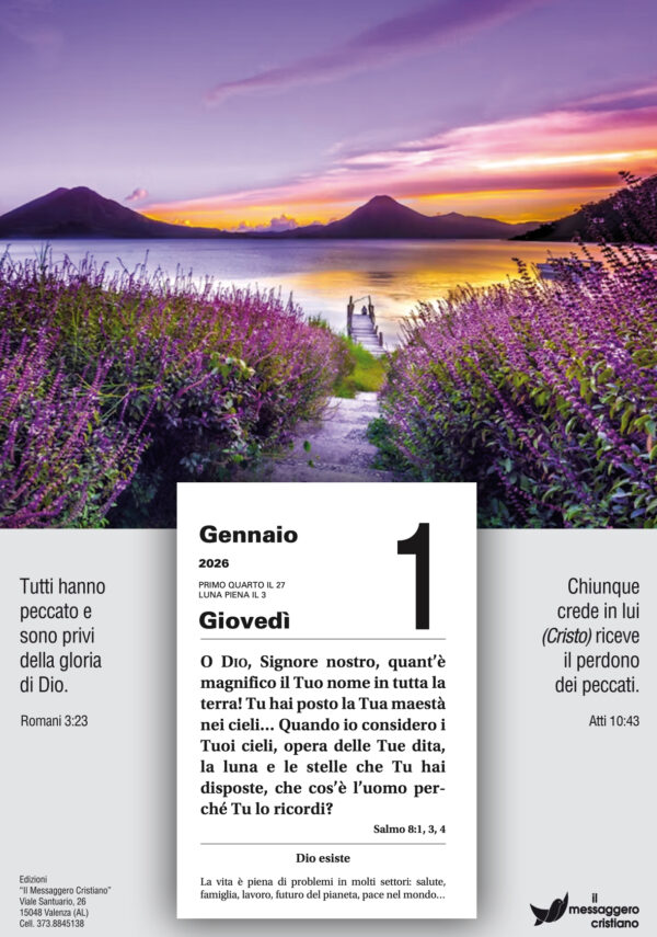Calendario cristiano "Il Buon Seme" cartoncino illustrato 2